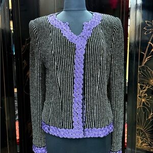 Giorgio Armani Black and Purple Women's Blazer